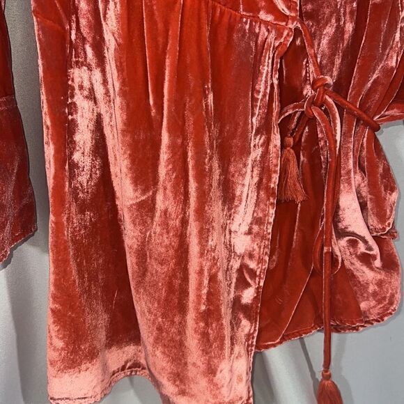 FREE PEOPLE VIOLA VELVET ROMPER RED NEW NWT LARGE - Picture 8 of 8